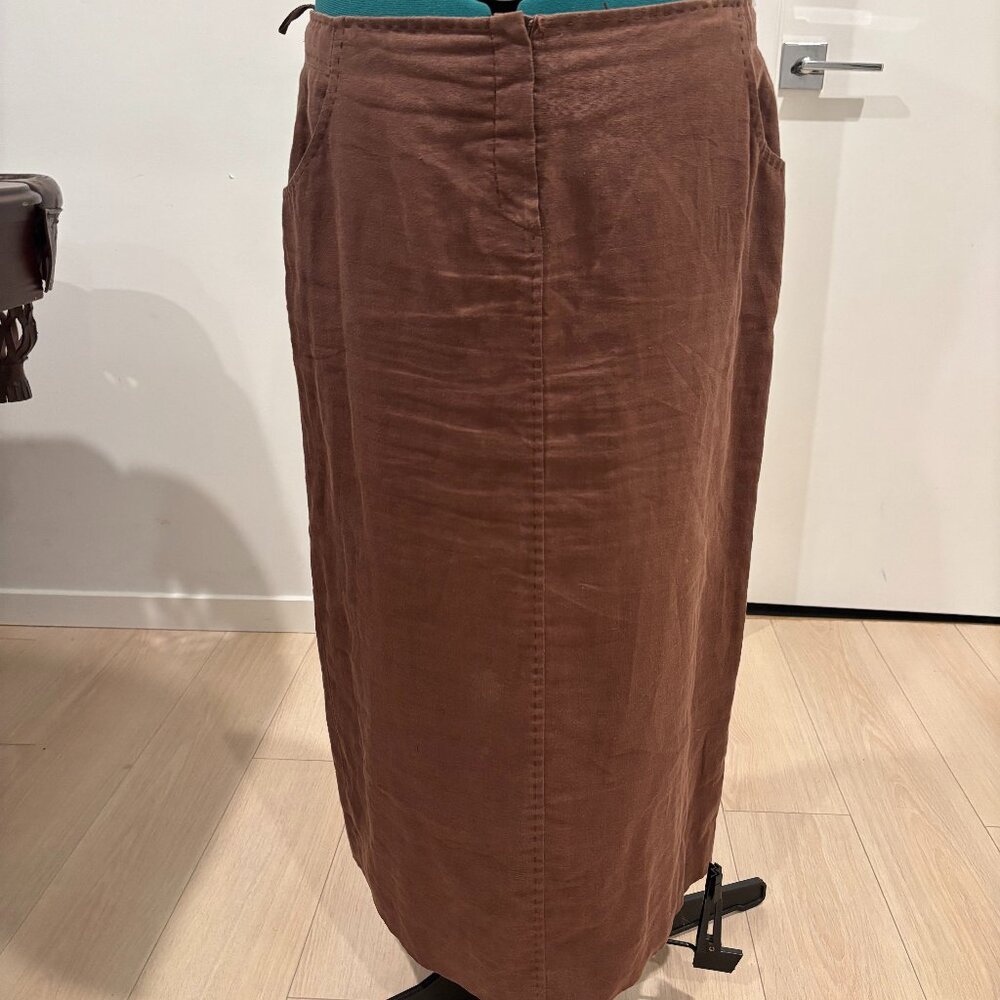 Luisa Spagnoli Pure linen tobacco skirt size 48